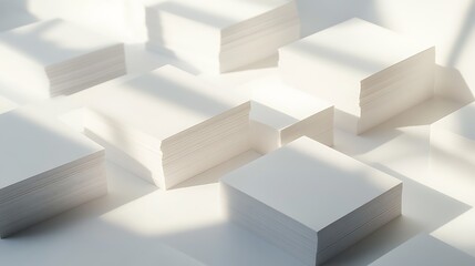 Obraz premium Blank business card mockup on white textured background 3d illustration 3d rendering card template