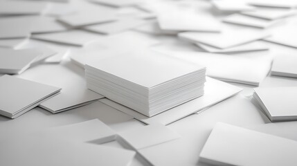 Blank business card mockup on white textured background 3d illustration 3d rendering card template