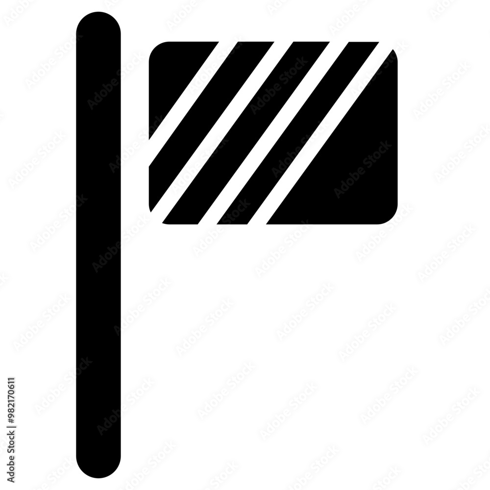 Sticker arbitrator flag football glyph icon