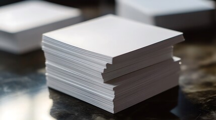 Blank business card mockup on white textured background 3d illustration 3d rendering card template