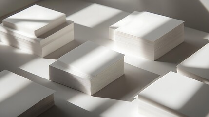 Obraz premium Blank business card mockup on white textured background 3d illustration 3d rendering card template