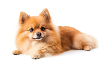 Dog pomeranian mammal animal isolated on white background