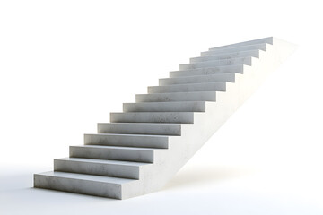 White steps architecture staircase isolated on white background