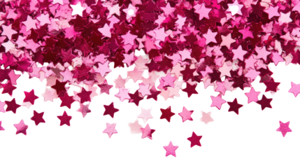 Heart confetti on a white transparent background