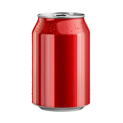Red soda can realistic mock up isolated on white background