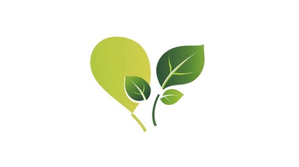 Obraz premium Green leaves in a heart shape.