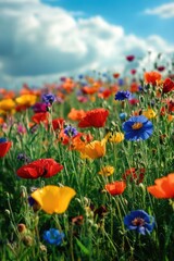 Field of colorful flowers