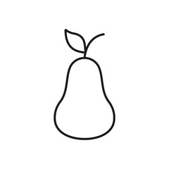 Pear Line Icon, Healthy Eating Concept. Nutrition And Diet Linear Symbol. Isolated Vector Illustration