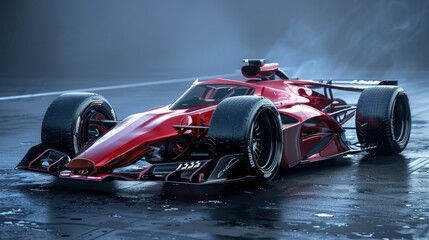 Race car on dark background without any branding
