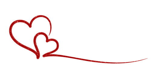 The symbol of a red stylized hearts.
