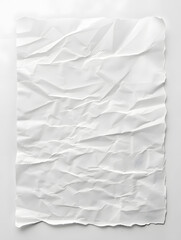 Obraz premium White crumpled paper isolated on white background. Wrinkles and irregular folds form intricate textures