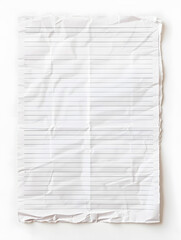 Obraz premium White crumpled paper isolated on white background. Wrinkles and irregular folds form intricate textures
