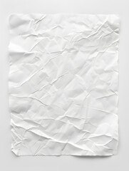 Obraz premium White crumpled paper isolated on white background. Wrinkles and irregular folds form intricate textures