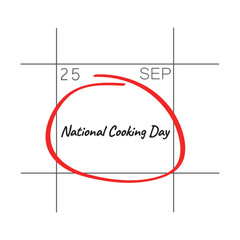Obraz premium National Cooking Day, September 25 - calendar date.