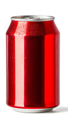 Red soda can mock up isolated on white background