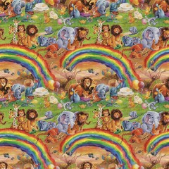 Kid's Painting and Toys Seamless Pattern Art Print