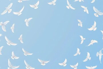Silhouette bird pattern with textured effect on off-white background. Beautiful simple AI generated image