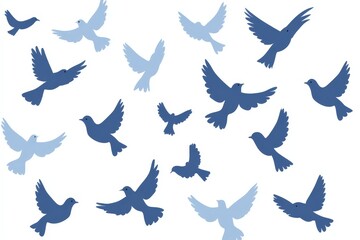 Fototapeta premium Creamy Birds Seamless Pattern - Digital Illustration With High Quality Pixels Can Be Used For Print On Demand . Beautiful simple AI generated image