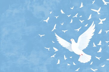 Obraz premium Creamy Birds Seamless Pattern - Digital Illustration With High Quality Pixels Can Be Used For Print On Demand . Beautiful simple AI generated image