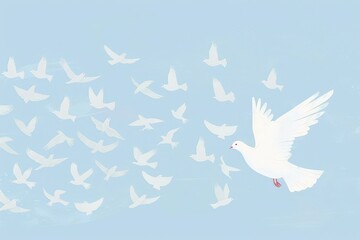 Obraz premium Creamy Birds Seamless Pattern - Digital Illustration With High Quality Pixels Can Be Used For Print On Demand . Beautiful simple AI generated image