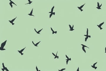 A collection of cartoon-style blue birds showcasing various poses and expressions.. Beautiful simple AI generated image