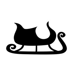 Santa Claus sleigh silhouette. Vector illustration