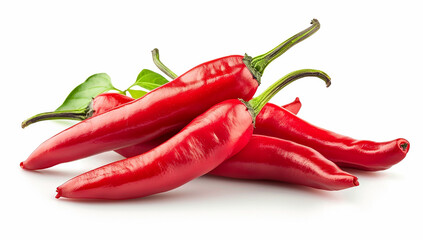 Red hot pepper isolated on white background with clipping path