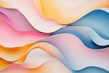 Obraz premium Rainbow wave abstract background design element - curves banner. Beautiful simple AI generated image