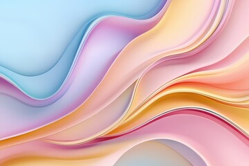 Fototapeta premium Rainbow wave abstract background design element - curves banner. Beautiful simple AI generated image