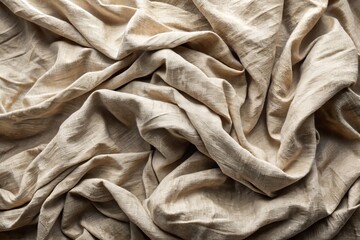Softly creased fabric boasts intricate thread patterns and gentle folds, its neutral hue blending harmoniously with the