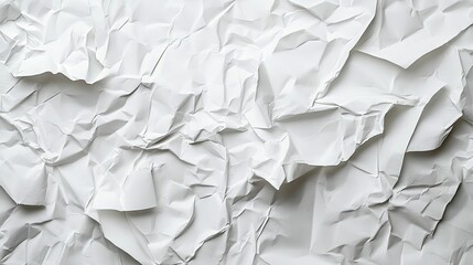 Fototapeta premium Crumpled White Paper Texture Background