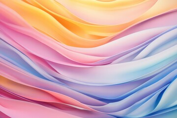 Fototapeta premium Yellow and Green 3D Waves form a Multicolored abstract background. 3D Render with copy-space. . Beautiful simple AI generated image