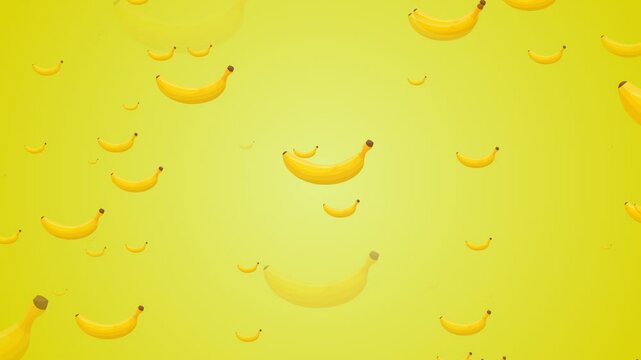 Lots of bananas floating out, motion graphics