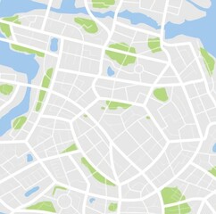 Fototapeta premium A detailed and comprehensive map of a city that features numerous streets, parks, and various geographical landmarks for exploration