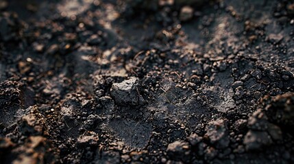 Close-up shot of rich, dark soil. Perfect for backgrounds, nature, or agriculture projects.