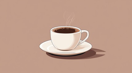Obraz premium A single cup of steaming coffee on a saucer.