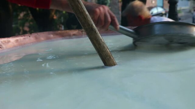 production of parmesan cheese milk boiling and maturing typical product reggio and parma emilia romagna
