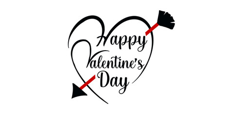 vector label happy valentine's day in a heart 