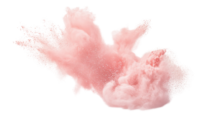 Sand flying explosion on a white transparent background