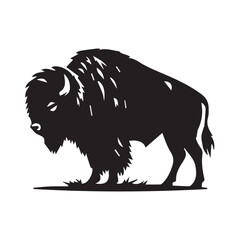 Bison silhouette - American bison vector 