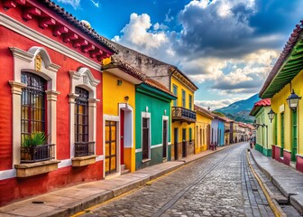 Obraz premium The historic city center of San Cristobal de las Casas is characterized by colorful colonial buildings, winding
