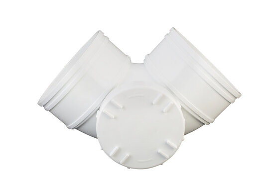 Durable PVC Y-Joint Pipe Fitting with Clean-Out Cap,Side door Bend,White PVC Y-Shape Fitting for Plumbing Systems (2)