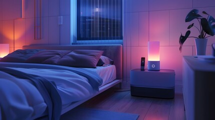 Interconnected Smart Bedroom with Sleep Tracker Voice Controlled Humidifier and Smart Bedside Lamp