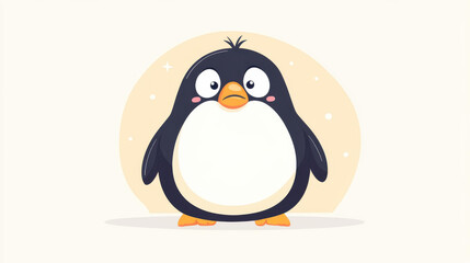 Fototapeta premium A fun, colorful penguin design perfect for tshirts and apps, bringing a whimsical touch to your style and projects