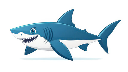 Vibrant shark animation gliding gracefully across the screen, perfect for childrens events or aquaticthemed presentations.