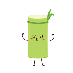 Sugar cane character design. Sugar cane on white background.