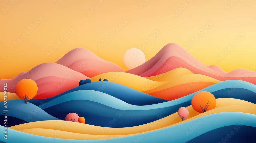 Poster dive into a mesmerizing blend of and 3d spaces, where abstract landscapes challenge your perspective