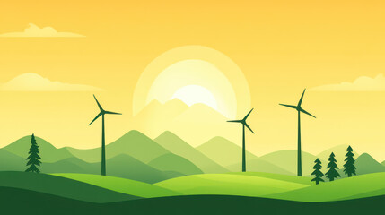 Obraz premium Discover vibrant 2D illustrations embodying the lively spirit of ecofriendly power for your design needs.
