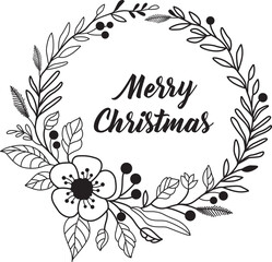 Merry Christmas Wreath Vector