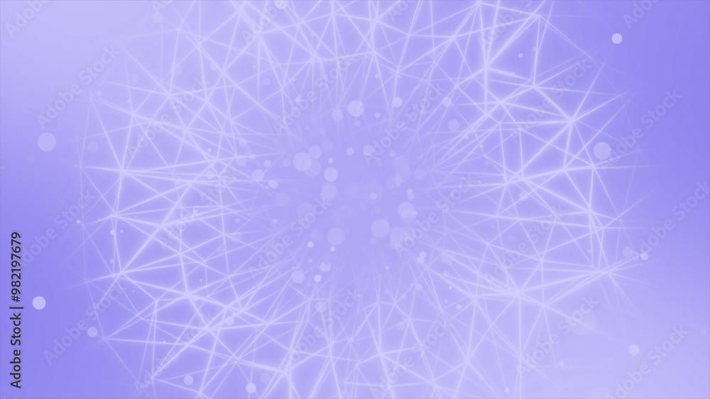 Poster Blue color glowing plexus design with moving bokeh particles abstract background